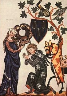 14C Knight kneeling at feet of a Princess